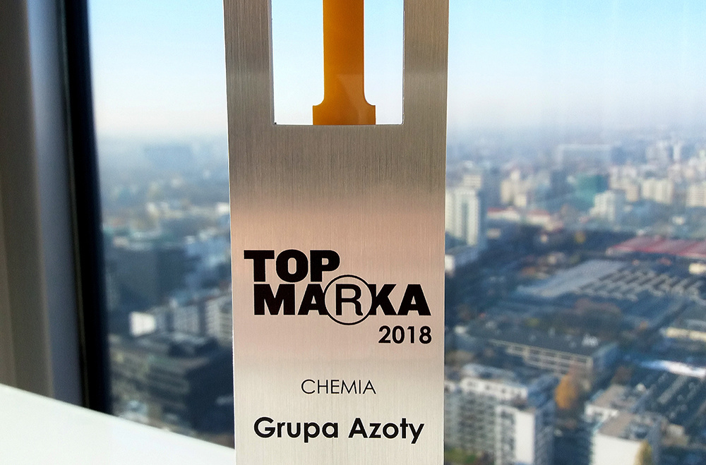 Top Marka 2018: Grupa Azoty najsilniejszą marką medialną w sektorze chemicznym